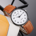 Fashion Luxury Watches For Men Top Brand Round Leather Strap Belt Quartz Watch Stainless Steel Dial Casual Bracele Watch Montre. 