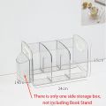 Portable Clear Acrylic Bookends with Handle Desk Organizer Divided Book Stand Desktop Sorting Rack Study Supplies. 