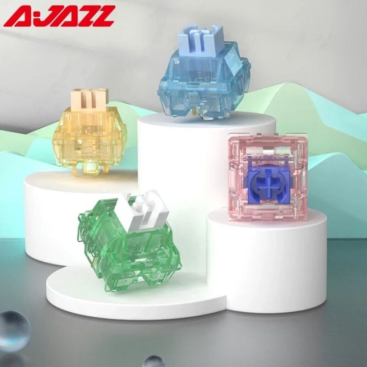AJAZZ AS Series Switch Clicky Linear Tactile Silent RGB Mechanical Keyboard 3 Pins Transparent Gaming PC Blue Yellow Green Pink