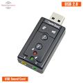 Mini USB 2.0 3D Virtual 480Mbps External 7.1 Channel Audio Sound Card Adapter- Black. 