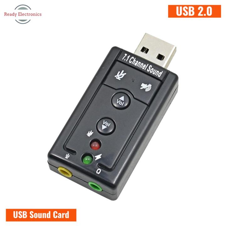 Mini USB 2.0 3D Virtual 480Mbps External 7.1 Channel Audio Sound Card Adapter- Black