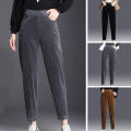 Thermal Fleece Winter Warm Jogging Bottoms Corduroy Women Pants.