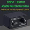 Switcher 2 Input 1 Out Stereo Speaker Switch Rca o Source Signal Selection No Loss-Black. 