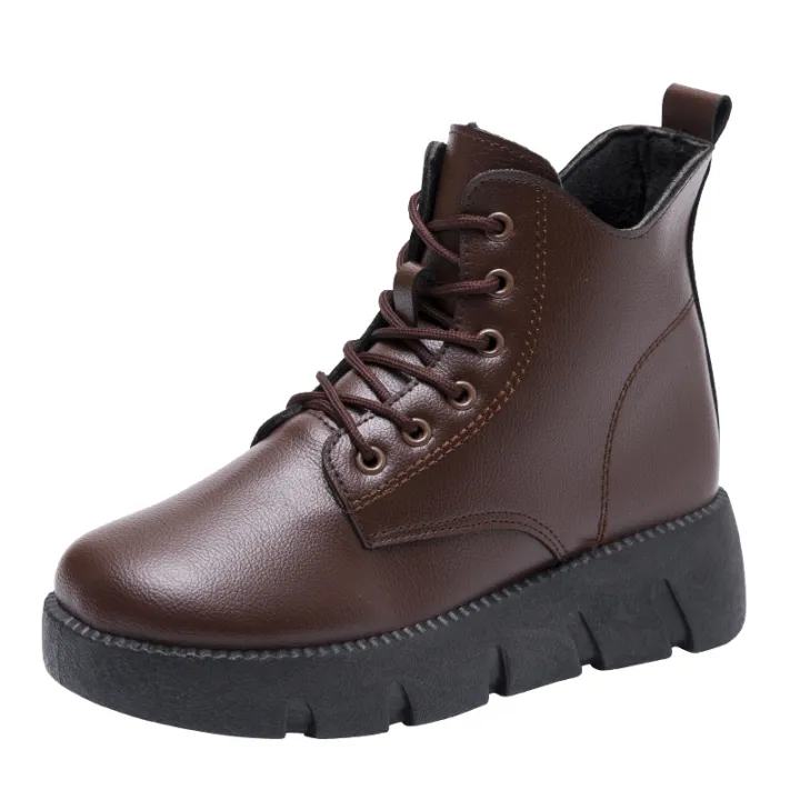 New%20Women's%20Shoes%20Spring%20Fashion%20Retro%20Solid%20Color%20Platform%20Booties%20Foreign%20Trade%20Piece%20Flat%20Zipper%20Lightweight%20Boots%20Mom%20Shoes%20-%20Image%205