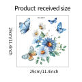Toilet Stickers Watercolor Floral Chrysanthemum Butterfly Wall Stickers Durable Waterproof Bathroom Decor With Self-adhesive. 