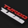 TURBO Universal Car Motorcycle Auto 3D Metal Decal Sticker, Red.