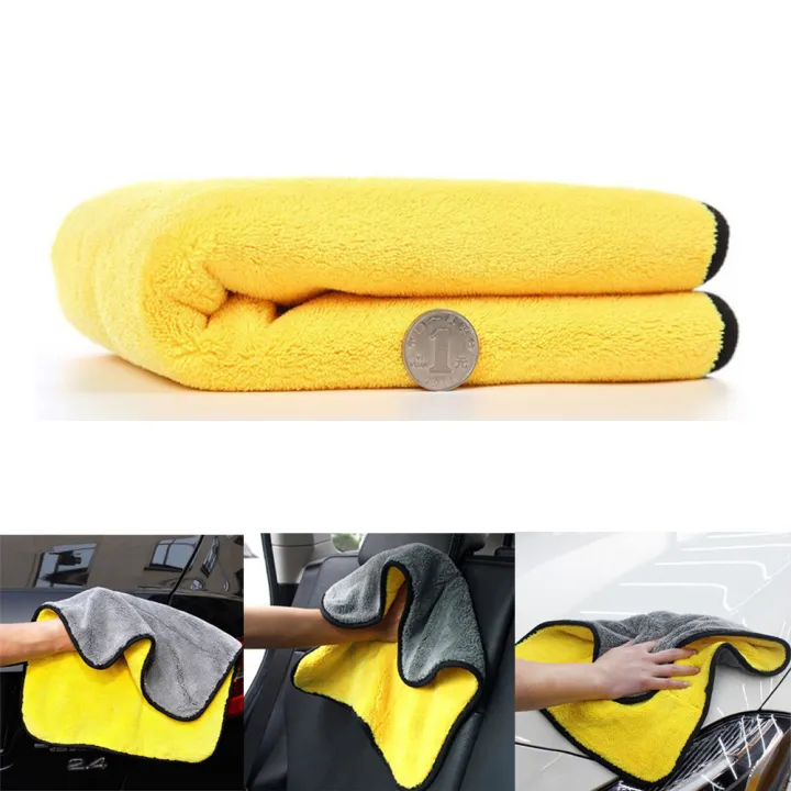 30X30%20cm%20Car%20Bike%20Wash%20Double%20Layer%20Ultra%20Soft%20Scratch%20Proof%20Microfiber%20Towel%20-%20Image%203