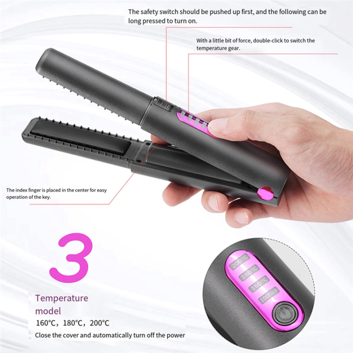 Cordless%20Hair%20Straightener,%20Flat%20Iron%202%20in%201,%20Portable%20with%20USB-C%20Rechargeable%205000mAh%20Battery,%20Ceramic%20Plate%20Easy%20Install%20Grey%20-%20Image%206