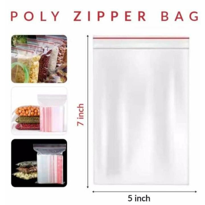 Zip/Zipper Lock Poly Bag- 5 x 7 inch Pack of 25 Piece