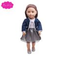 【The road to happiness Store】18 inch Girls doll clothes 2 pcs skirt suit 5 style American newborn dress Baby toys fit baby dolls. 