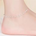 【Latest Style】 KOFSAC Summer Fashion 925 Sterling Silver Anklets For Women Beach Party Beads Ankle Chain Bracelet Foot Jewelry Girl Gifts.