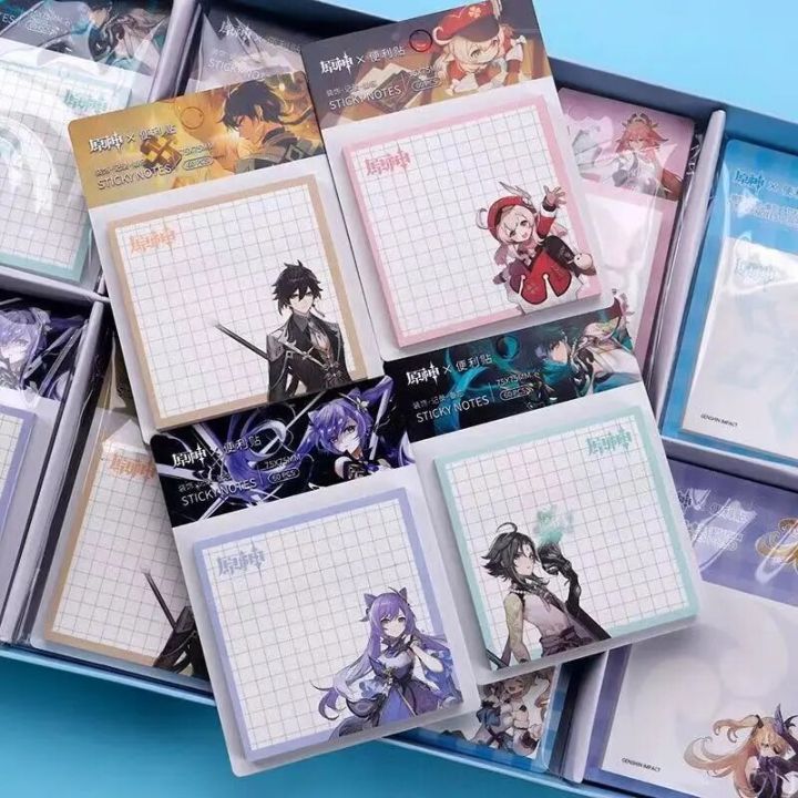 60 Sheets/Pack Genshin Impact Memo Pad Sticky Notes Pad Decorative Stationery Stickers Office School Supplies Raiden Sho Gift