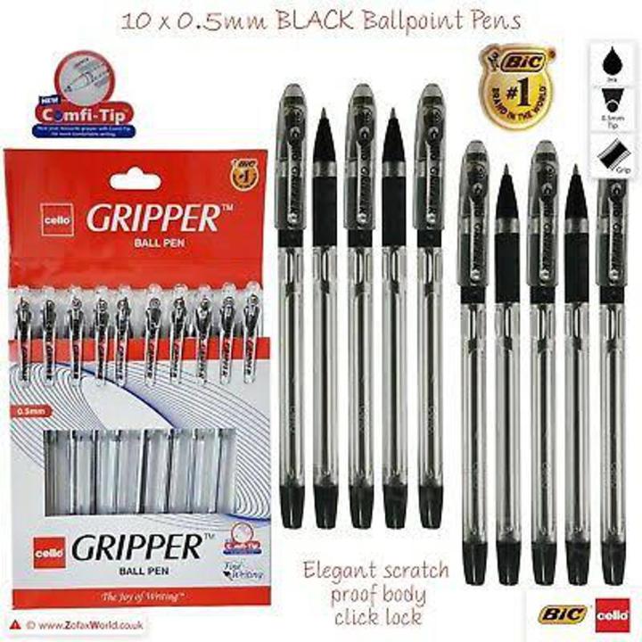 Cello Gripper Ball Pen -Black 10 Pens Pack