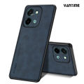 Vantime for vivo Y28 4G Case PU Leather Slim Matte Hard Back Cover. 