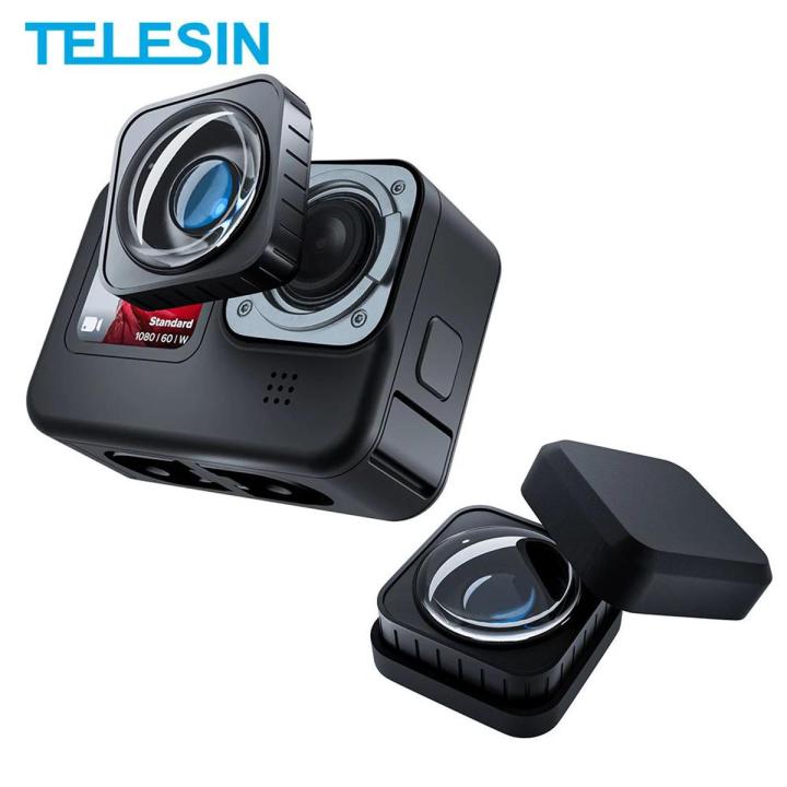 TELESIN Ultra-wide Angle 155 Degree Max Lens Mod For GoPro 9 With 2 Protect Covers for GoPro Hero 9 10 Black Accessories