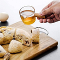 8PCS Transparent Glass Creamer with Wooden Handle, Mini Coffee Milk Creamer Pitcher. 50Ml. 