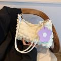 Fold Wrinkle Bag Good Quality Zipper Closure Women Shoulder Bags Pleated Bubbles Handbags for Women.