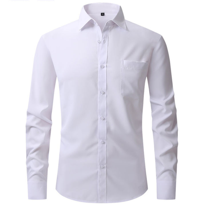 Orange%20Stretch%20Dress%20Shirt%20Men%202023%20Brand%20New%20Regular%20Fit%20Long%20Sleeve%20Button%20Down%20Shirt%20Wrinkle-Free%20Easy%20Care%20Chemise%20Homme%202XL%20KEEMEEUYZO%20-%20Image%202