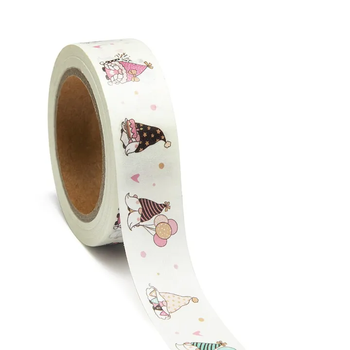 NEW%201PC%2015mm%20x%2010m%20Happy%20Bithday%20Gnome%20Doodle%20Cartoon%20Washi%20Tape%20Scrapbook%20Paper%20Masking%20Adhesive%20Washi%20Tape%20Stationery%20-%20Image%207