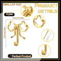 4 Pack Gold Bow-Knot Hooks Brass Bow Wall Hooks.