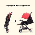4 Wheel Ultralight Folding Baby Travel Stroller Trolley Stroller Safety Carriage Newborn Stroller - Red.