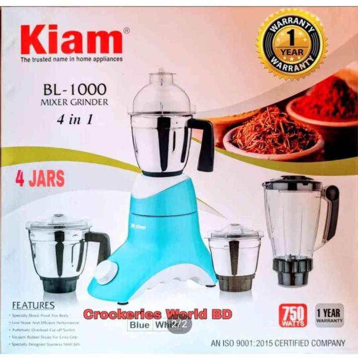 Kiam Mixer Blender & grinder bl 1000 4 IN 1