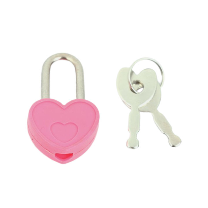 Plastic Case Mini Heart Shape Padlocks Mini Padlocks With With 2 Keys Lock for Travel Jewelry Box Diary Book Suitcase Cherry Super Store