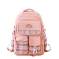 New children's school bag for primary school students 3-6 grade checkered color-blocking, ultra-lightweight burden reduction spine protection backpack for foreign trade. 