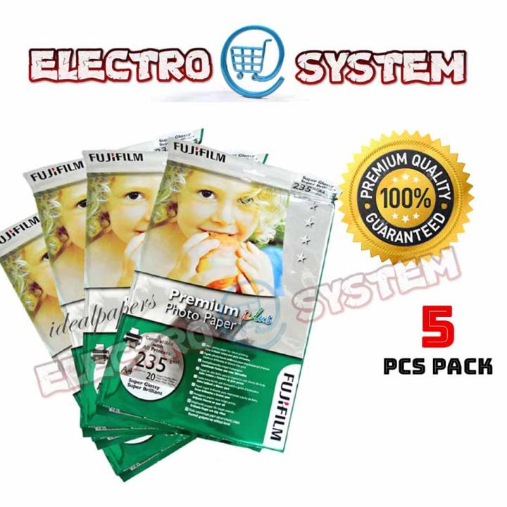 Glossy Photo Paper A4 Size 20 Sheets/ Fujifilm Premium Plus Glossy Photo Paper 5 Packet Pack