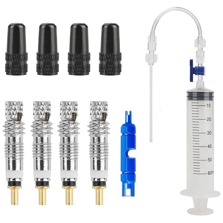 Bicycle Tubeless Sealant Injector and Presta Valve Core Removal Tool