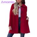 Women Jacket Stylish Women's Woolen Jacket for Fall/winter Loose Fit Overcoat for Daily Wear Trendy Streetwear for Lightweight Wool Blend Jacket.