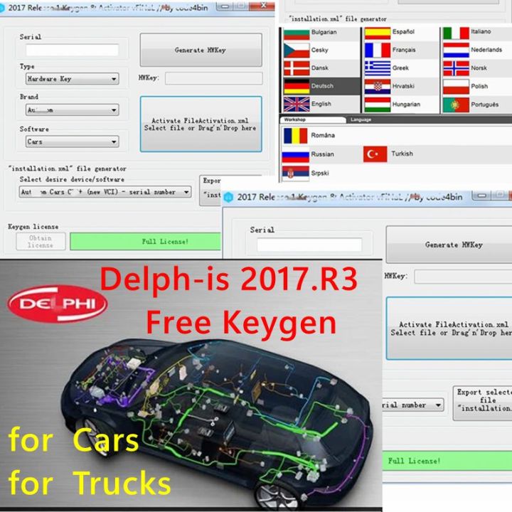 For Delphi 2017 r3 Keygen activator Newest software 2017.r3 Keygen del-phis multidiag Key with car and truck