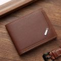 New Men's Wallet Short Wallet Youth Fashion Thin Multi Card Large Capacity Horizontal Business Soft Leather Wallet for Men.