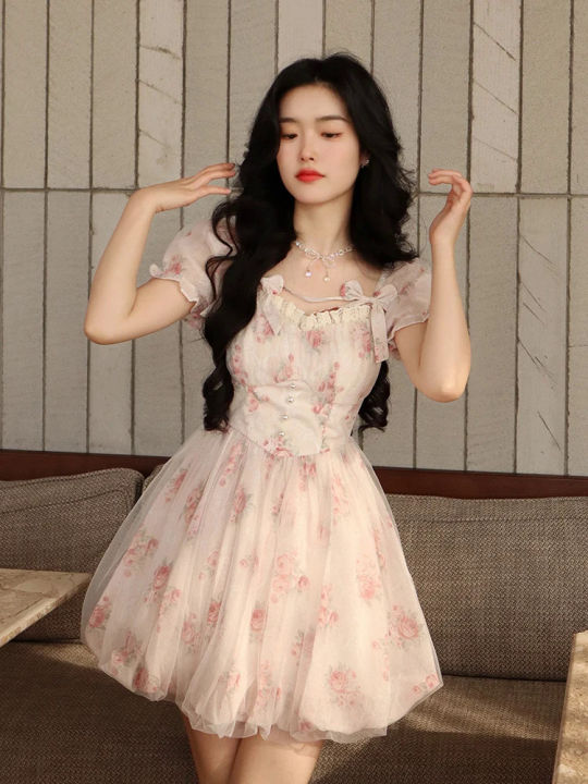 Floral%20Sweet%20Fairy%20Bodycon%20Dresses%20for%20Women%20Elegant%20Party%20Print%20French%20Female%20Korean%20Fashion%20Cute%20Mini%20Dress%20Summer%202023%20Pink%20-%20Image%205