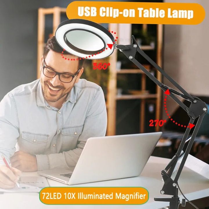 72%20LED%2010X%20NEW%20Illuminated%20Magnifier%20USB%203%20Colors%20LED%20Magnifying%20Glass%20for%20Soldering%20Iron%20Repair/Table%20Lamp/Skincare%20Beauty%20Tool%20-%20Image%202