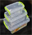 Plastic Fair Food Storage Box Container With Lid - 3pcs Set 1500ml 750ml 300ml. 