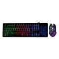 USB Wired Gaming Keyboard and Mouse Combo Waterproof Rainbow Backlit 2000DPI for Home Office.