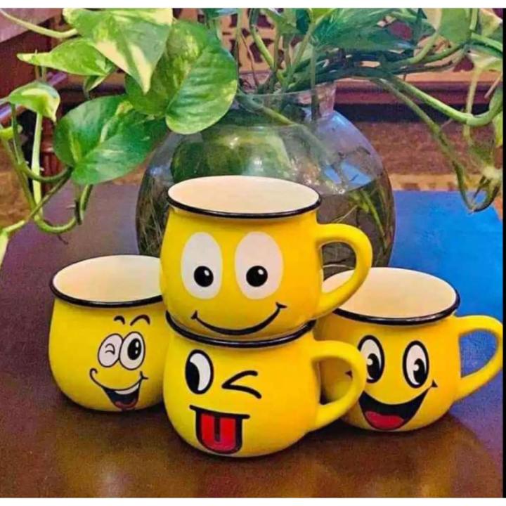 Emoji Ceramic Mug (Yellow) 1Pcs/ Stylish Mug- Coffee Mug