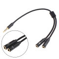 3.5mm Headphone Splitter Earphone Adapter 1 Male to 2 Female Jack Mic Y Splitter Demoo. 