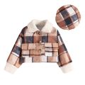 Kids Baby Girls Plaid Jacket Casual Warm Button Down Jackets and Beret Hat for Toddler Newborn.
