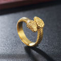 Personalized Men Stainless Steel Rings Silver Black Steel Rings Retro Snake Head Titanium Steel Rings.