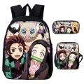 Beautiful Kamado Nezuko Backpack Boys Girls Demon Slayer School Bag 3 Pcs Set Book Bags Pencil Bag Back To School Gifts Mochila. 