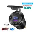 NEW 83W USB C Car Charger Socket Adapter 65W PD QC3.0 Power Outlet w/ LED Voltmeter Switch for 12-24V Car Marine Motorcycle RV. 