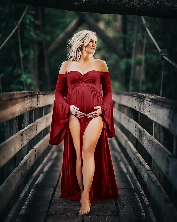 sexy clothes for pregnant women Sexy Maternity Shoot Dresses Shoulderless Pregnancy Dress Photography Maxi  Maternity Gown Photo Prop Clothes For Pregnant Women