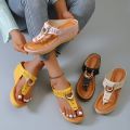 【Prime deal】 Women New Summer Sandals Open Toe Beach Shoes Flip Flops Wedges Comfortable Slippers Cute Sandals Plu Size 35~43 Chaussure Femme.