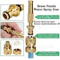 Brass Water Spray Nozzle Suitable for 1/2" Hose Pipe Adjustable Brass Spray Nozzle Water Pressure Booster Brass Nozzle Water Spray Gun for Car Wash & Gardening Water Pressure Nozzle. 