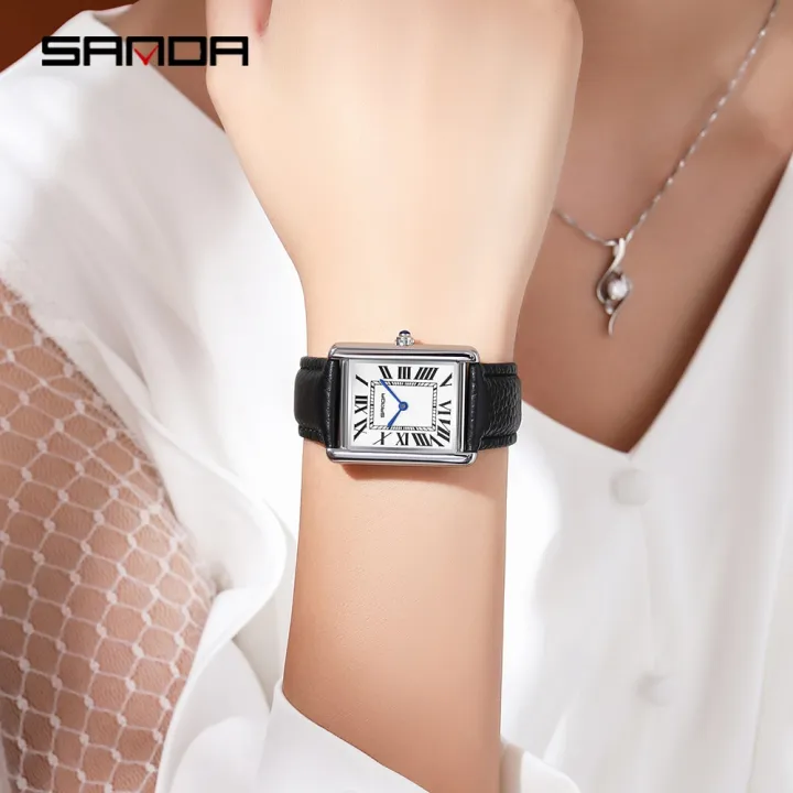 Sanda%20Brand%20Rectangular%20Wrist%20Watches%20For%20Women%20Silver%20Case%20Ladies%20Luxury%20Brand%20Genuine%20Leather%20Band%20Quartz%20Clock%20Zegarek%20Damski%20-%20Image%203