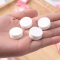 100 Pcs Compressed Towels Portable Disposable Compressed Cotton Coin Tissue Towel for Travel, Camping, Hiking - White & pink.