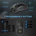 Delux M700 Wired Gaming Moses Ergonomic Lightweight Mouse with A825 Sensor 7200DPI RGB Light Effect Teflon Foot Pads. 