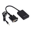 HDMI To VGA Male Output 1080P HD Audio TV AV HDTV Video Cable Converter Adapter. 